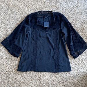 nanette lepore black Flutter Sleeve top. Size 4 style number 247-1032